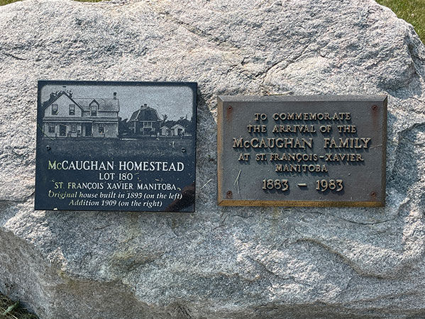 Plaques on McCaughan Family Monument
