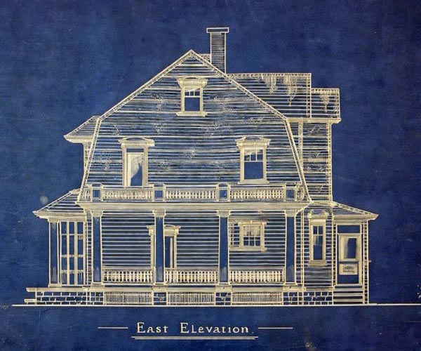 Architectural plan for the east elevation of the McMurray House