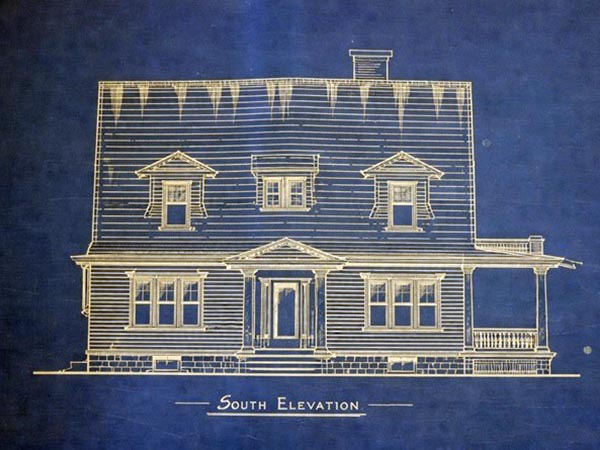 Architectural plan for the south elevation of the McMurray House