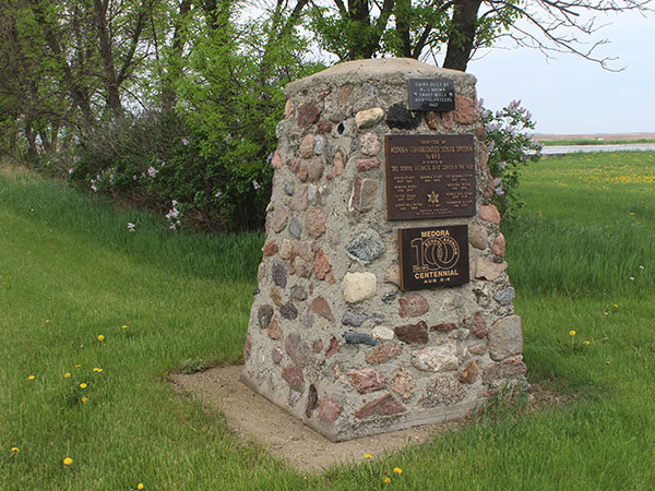 Medora School commemorative monument