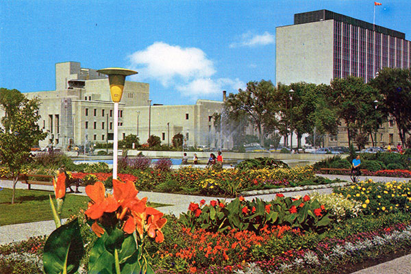 Postcard view of Memorial Park