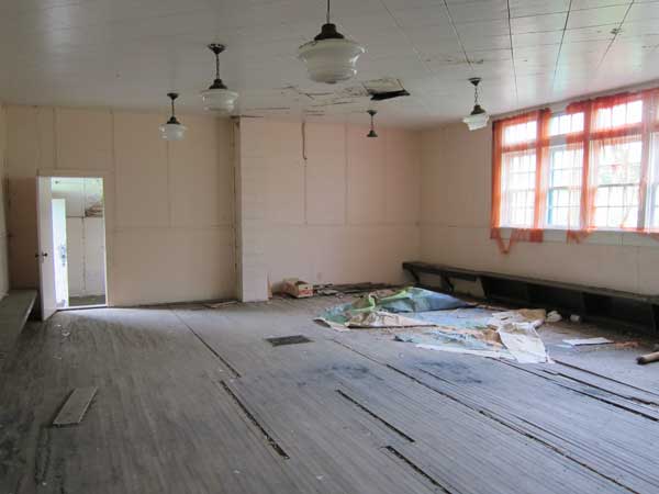 Interior of the former Millwood School building