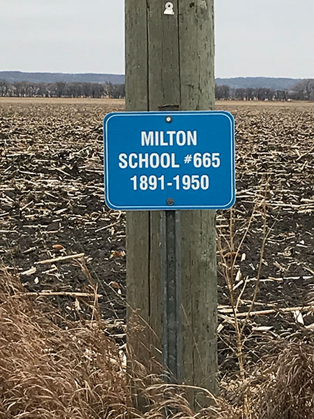 Milton School commemorative sign