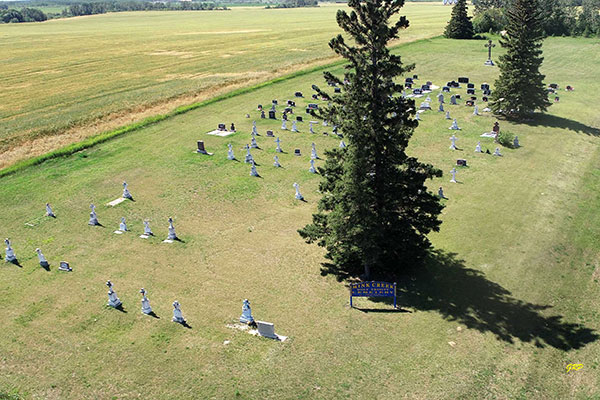 Aerial view of Mink Creek Cemetery