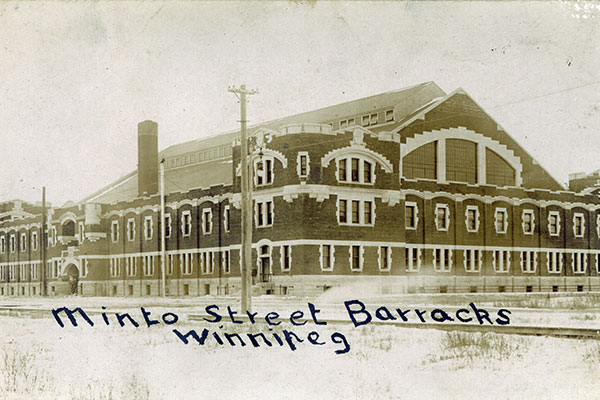 Postcard view of Minto Armoury