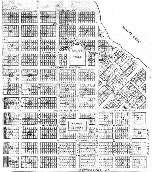 Plat map of the Moberly town site