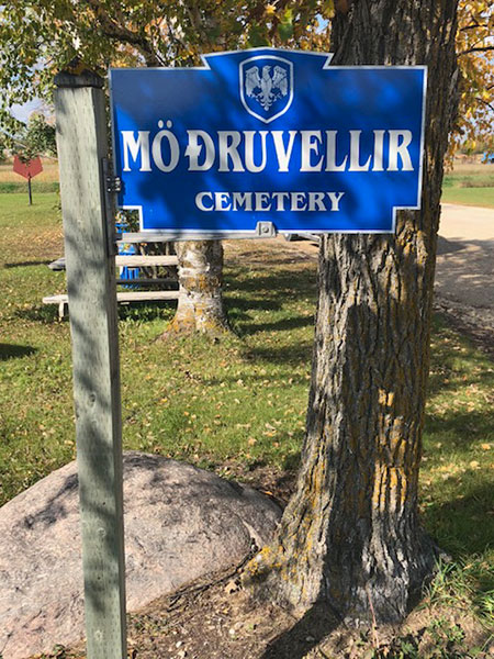 Möðruvellir cemetery sign