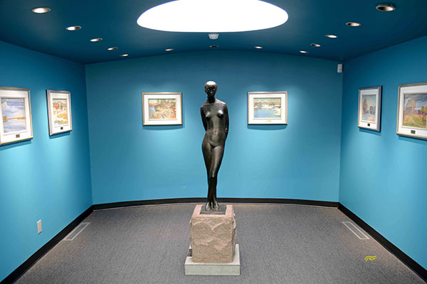 Interior of gallery building in Leo Mol Sculpture Garden