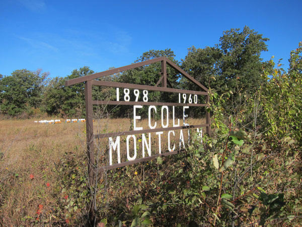 Montcalm School commemorative sign