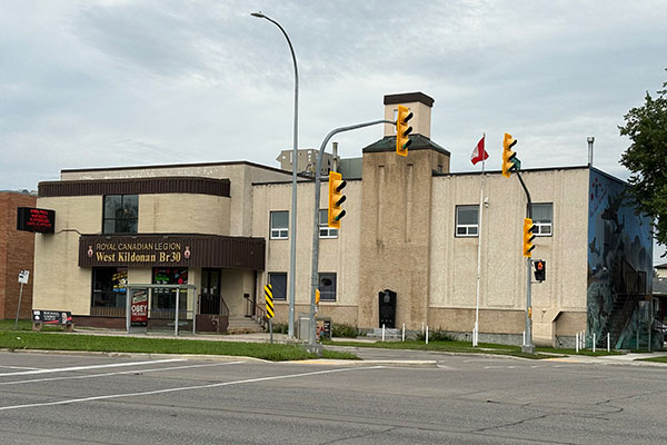 West Kildonan Legion Hall with Montecassino Legion War Memorial in front
