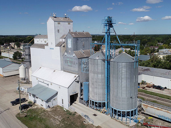 Aerial view of the former United Grain Growers grain elevator at Morden