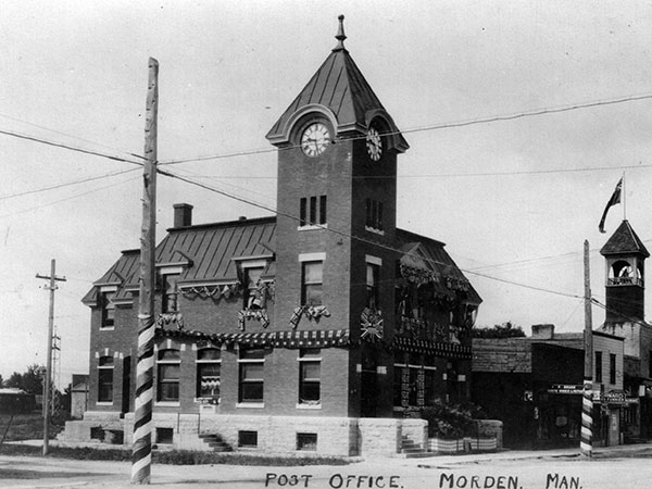 Postcard view of Dominion Post Office at Morden