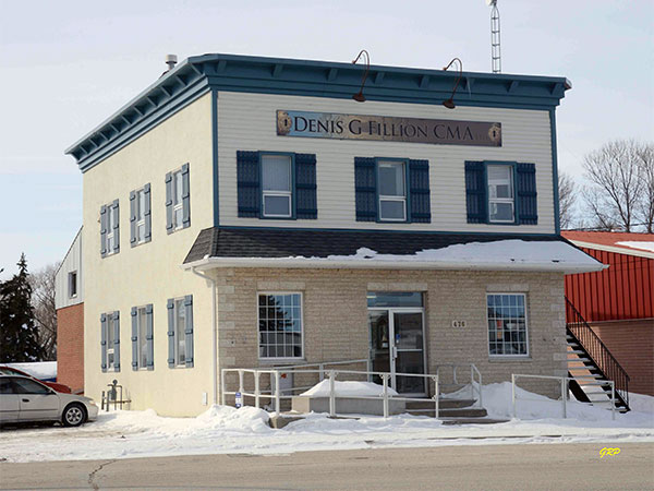 The former National Bank Building at St-Pierre-Jolys