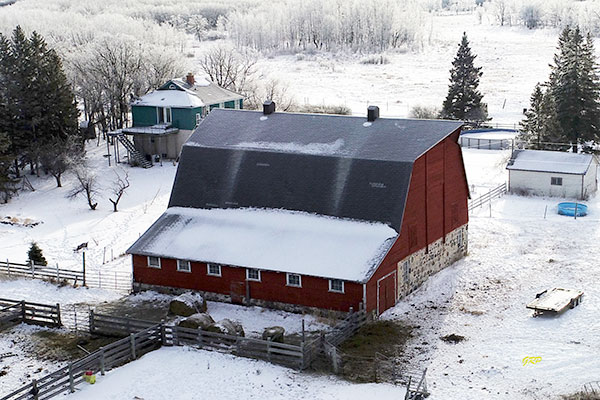 Aerial view of Nordin Farmstead