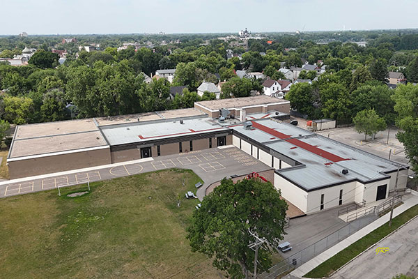 Aerial view of Norquay School No. 3