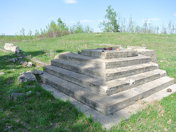 Concrete steps and foundation from the former Northcliffe School building