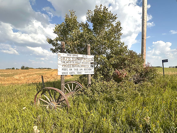 North West Mounted Police Post 1875 commemorative sign
