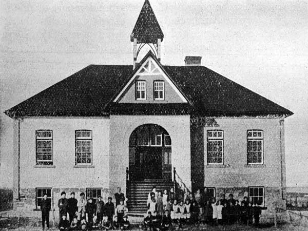 The second Oak River School built in 1909 to replace one that was burned the previous year