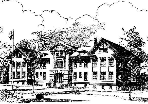 Architect’s drawing of the Odd Fellows Home