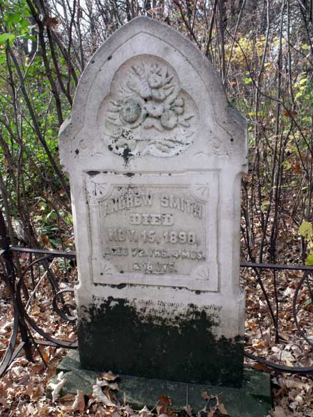Grave marker in the old cemetery
