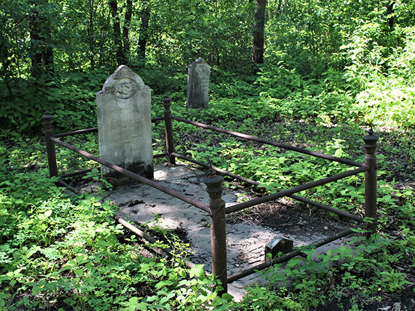 Grave markers in the old cemetery