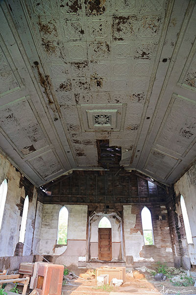 Interior of the former Opawaka United Church building