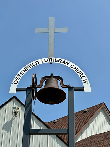 Former Rosewood School bell at Ostenfeld Lutheran Church
