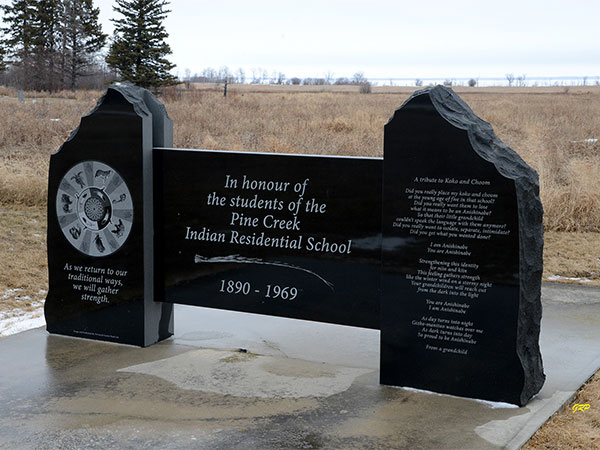 Pine Creek Residential School commemorative monument