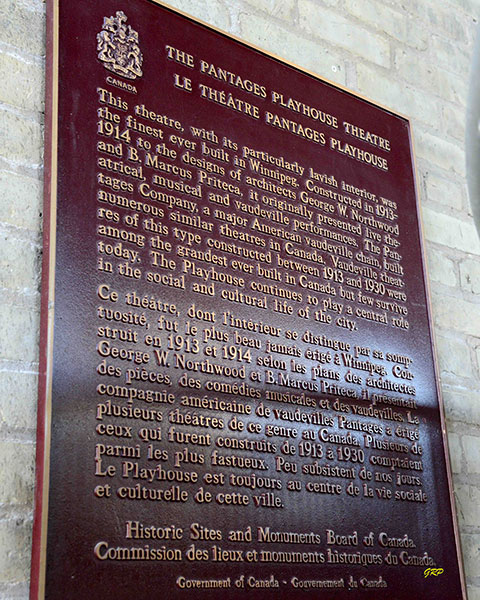 Pantages Theatre commemorative plaque