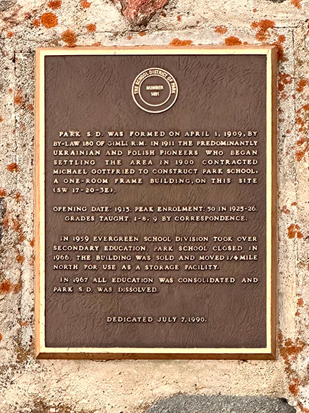 Plaque on Park School commemorative monument