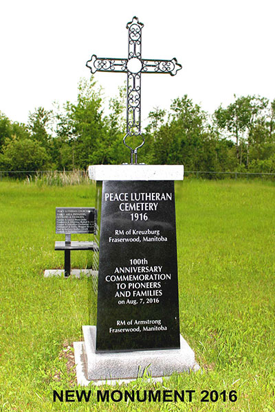 New monument at Peace Evangelical Lutheran Cemetery