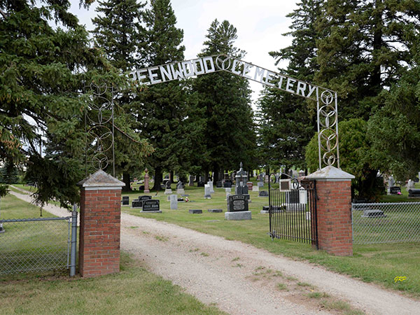 Entrance to the Pilot Mound Greenwood Cemetery