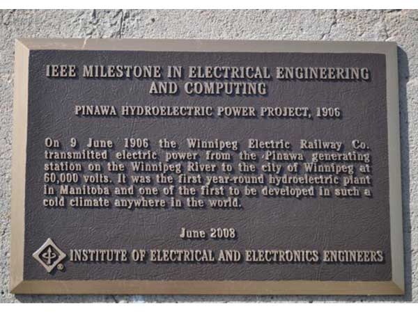 IEEE Pinawa Dam Heritage Plaque