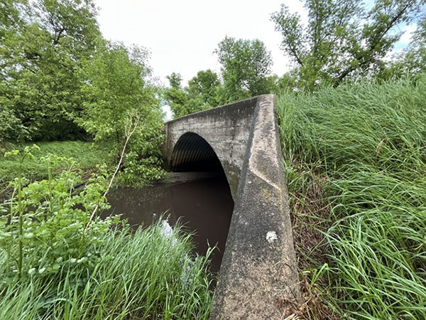 Steel and concrete bridge over Pine Creek