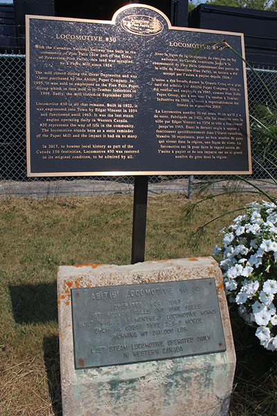 Steam Locomotive No. 30 commemorative plaque