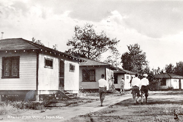 Postcard view of rental cabins at the Pinehurst Inn