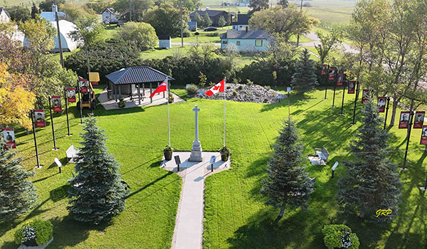 Aerial view of the Pipestone War Memorial