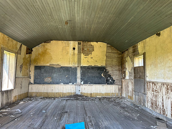 Interior of the former Pleasant Plains School