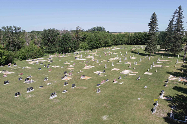 Aerial view of Plumas Cemetery