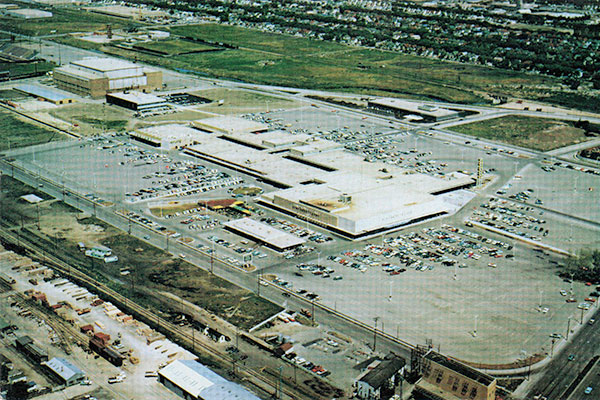 Aerial view of Polo Park Shopping Centre