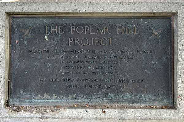 Plaque on Poplar Hill Conservation Monument