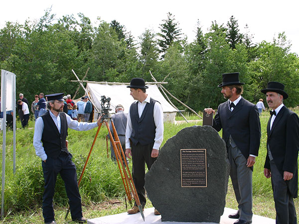 Ceremony at which Postage Stamp Province 1870 plaque was unveiled