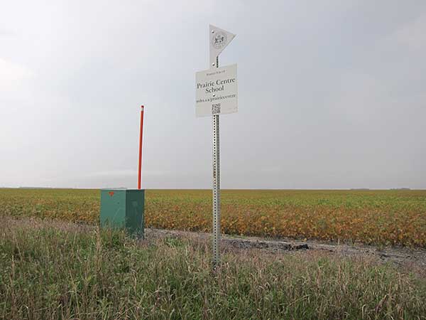 Prairie Centre School commemorative sign