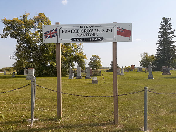 Prairie Grove School commemorative sign