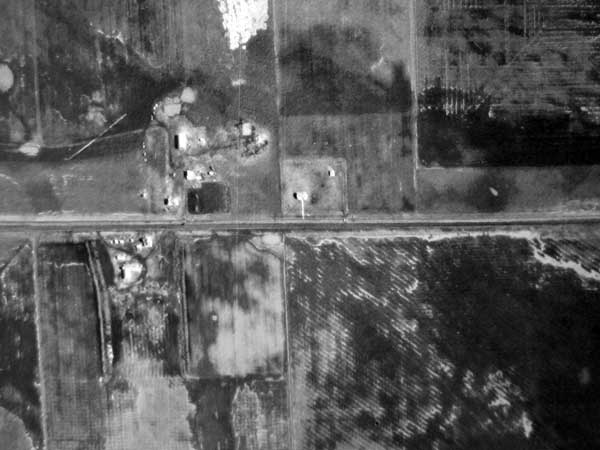 Aerial photograph of the Prestwick School site in the centre of view