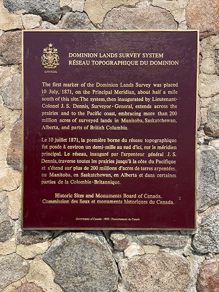 Plaque on Principal Meridian Cairn