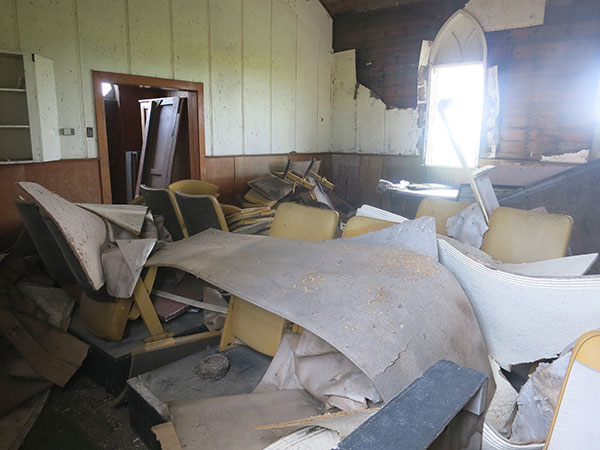 Interior of the Purves United Church building