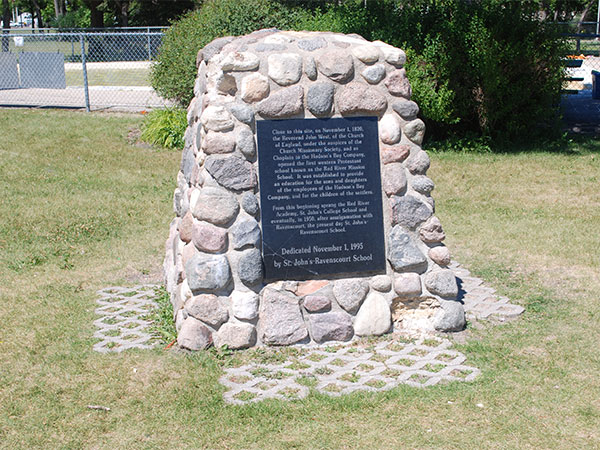 Red River Mission School commemorative monument