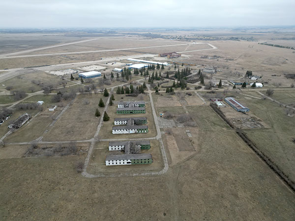 Aerial view of the former CFB Rivers