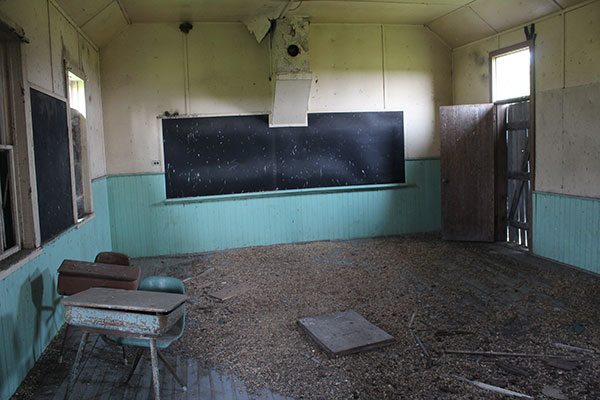 Interior of the former Riverside School building